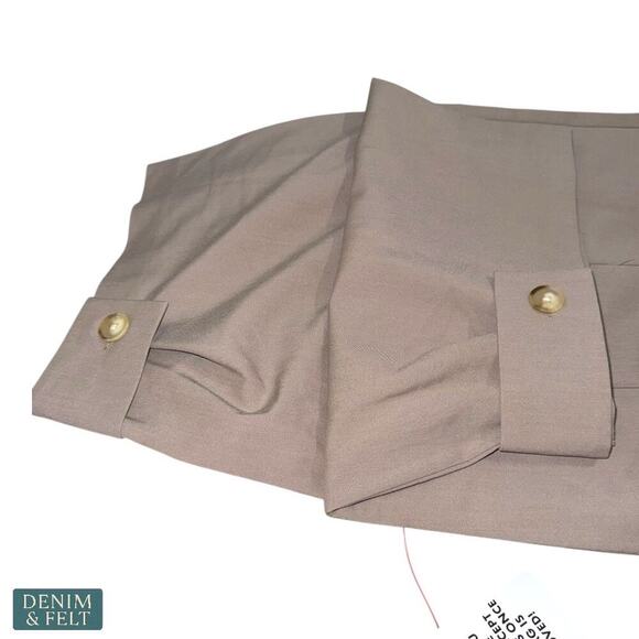 ASOS Design Curve Wide Leg Taupe Dress Pants Size 18 US High Rise Workwear - Picture 4 of 7